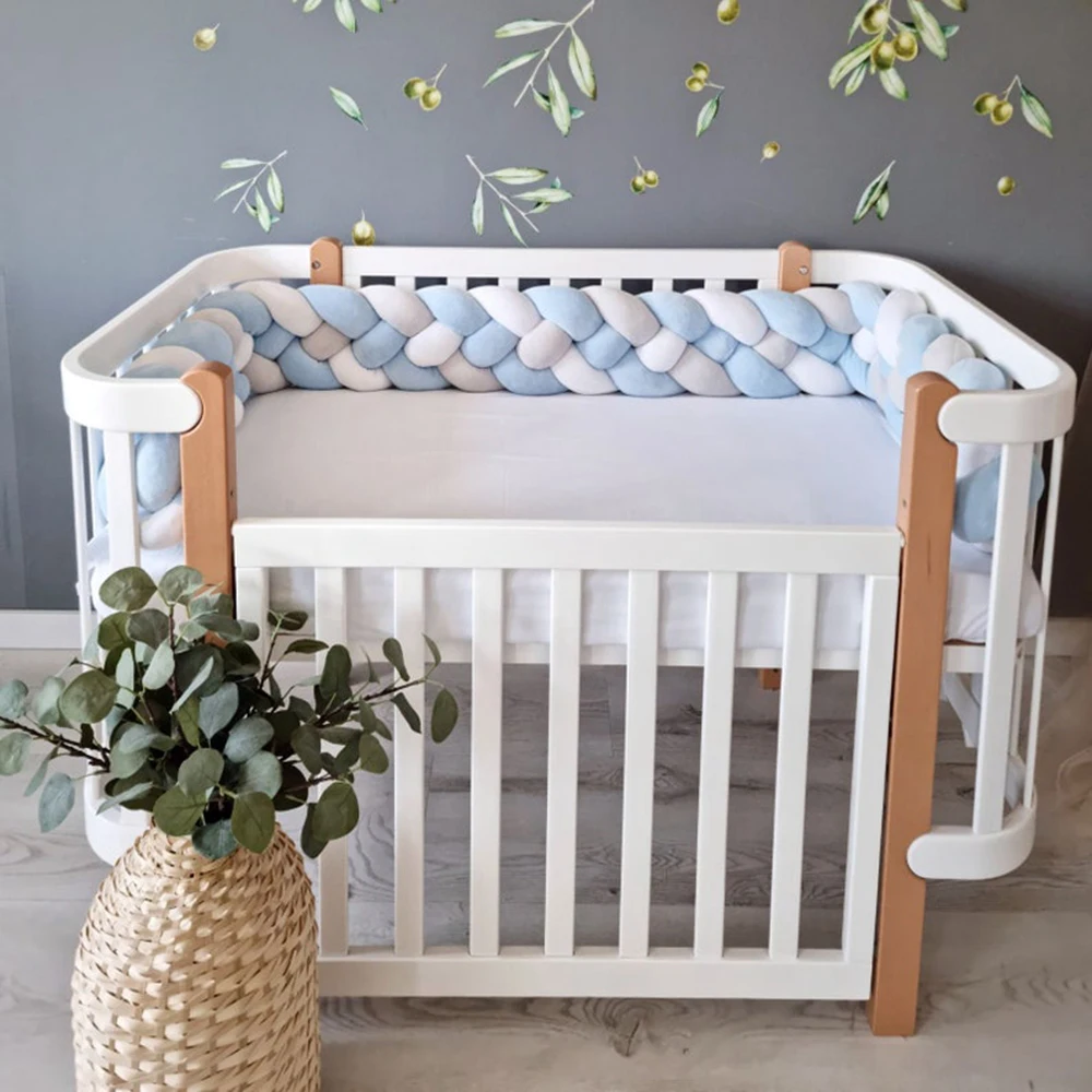 300cm-handmade-soft-braided-crib-bumper-safe-anti-collision-baby-bed-rail-protector-for-newborn