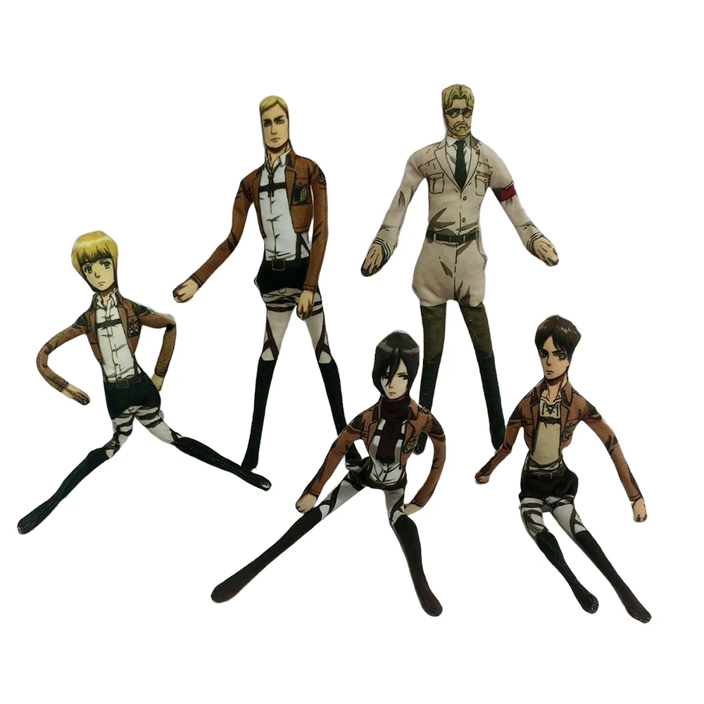 Anime Plush Toys Levi Ackerman Figure Zeke Jaeger Eren Jaeger Plush Annie Armin Arlert Erwin Smith Plush Doll Christmas Gift