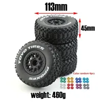 4pcs 112mm 1/10 Short Course Truck Tires Tyre Wheel With 12mm Hex For Slash Arrma Senton HuanQi 727 Vkar 10sc Hpi Rc Car