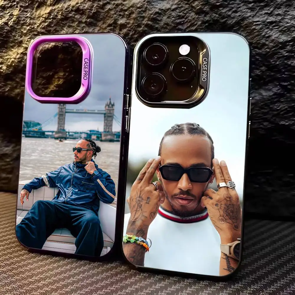 

44 L-Lewis H-Hamilton-S Phone Case For iPhone17,16,15,14,13,12,11 Plus,Pro Max Colored Silver Plated Inside Cover