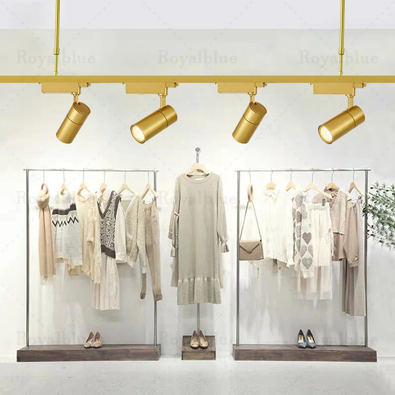 

COB LED Track Light Led Spotlight Lampada Gold Aesthetic Room Decoration Clothing Store Showroom Exhibition Mall Hall Home