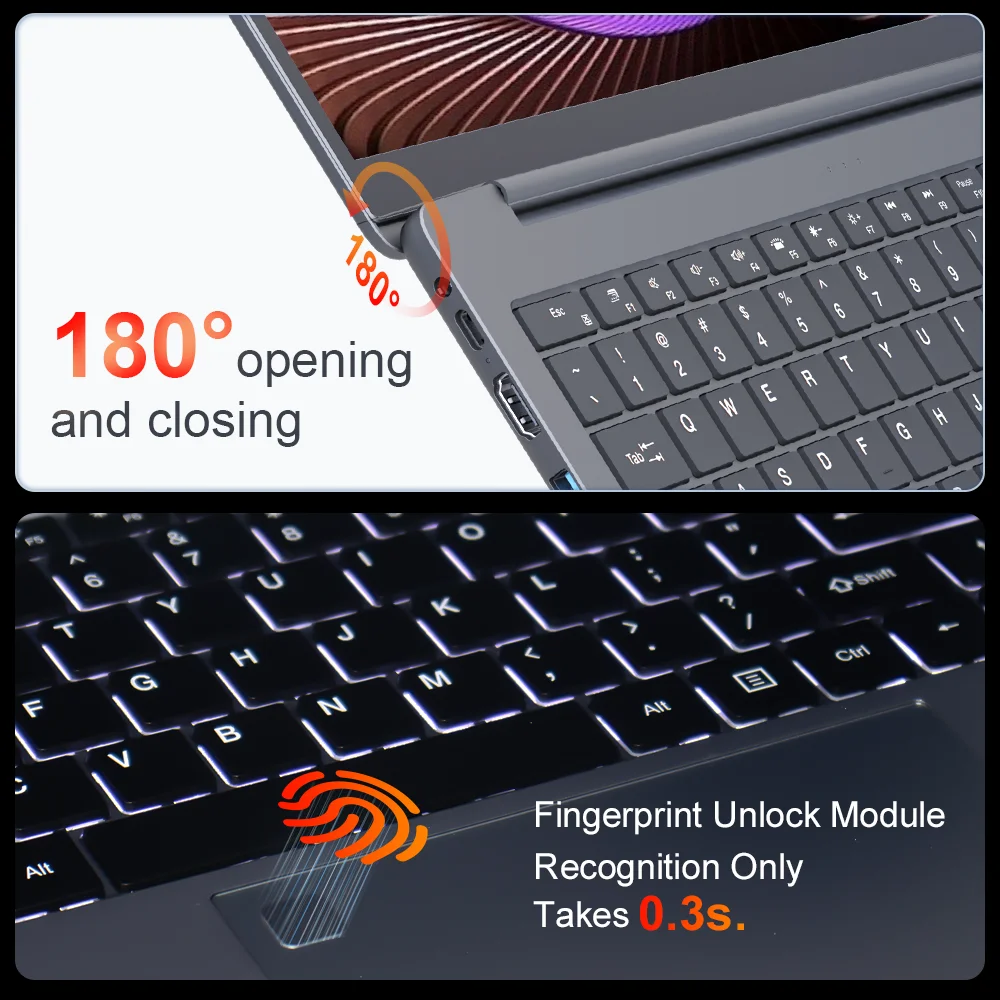 Ninkear A15 Pro Laptop, 15.6-Inch Fhd Ips, Amd Ryzen 5 5500U, 16GB DDR4 RAM, 512GB SSD, Wi-Fi 6, Backlit Keyboard, Fingerprint Reader, 65W Usb-C Fast Charging, 1.6kg Lightweight Design for Work and Study