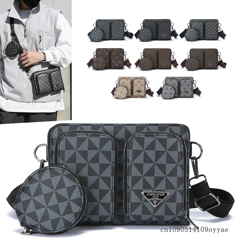 

Мужская деловая сумка через плечо из высококачественной искусственной кожи, стильная сумка для активного отдыха, унисекс, минималистичный дизайн.