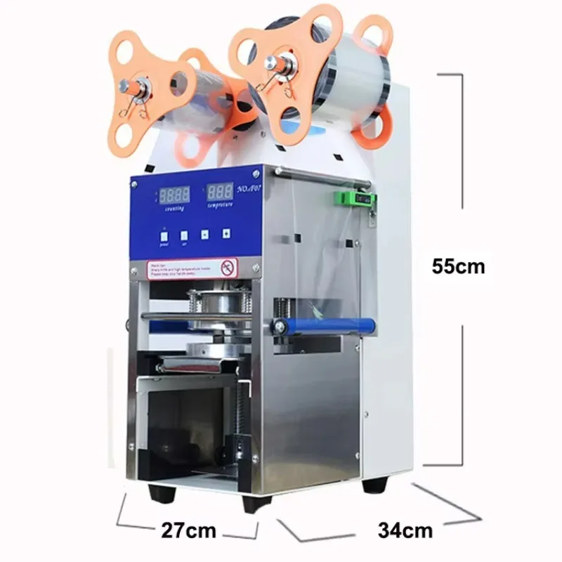 السيارات التجارية 120 مللي متر المتاح صلصة صغيرة شبه التلقائي آلة ختم الأكواب البلاستيكية السدادة لختم كوب بوبا
