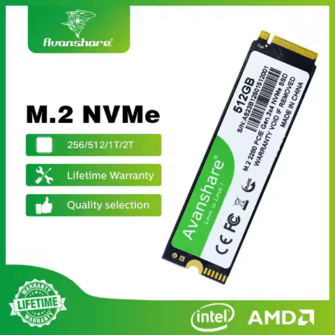 Avanshare SSD 128GB 256GB 512GB 1TB 2TB M2 NVMe PCIe3.0 M.2 2280 SSD Hard Drive Solid State Disk for Laptop Desktop
