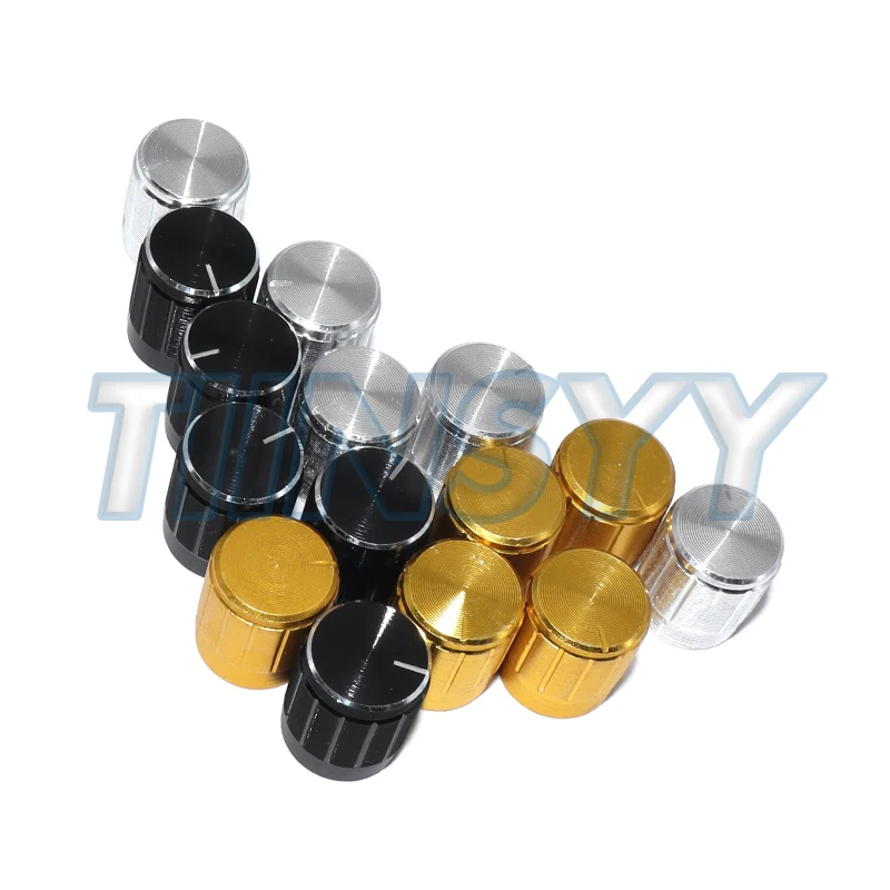 15PCS Metal Knob Cap 15x17MM Adjustable WH148 Potentiometer knob cap kit, Audio Knob Cap for Sound System, Volume, Speed Control