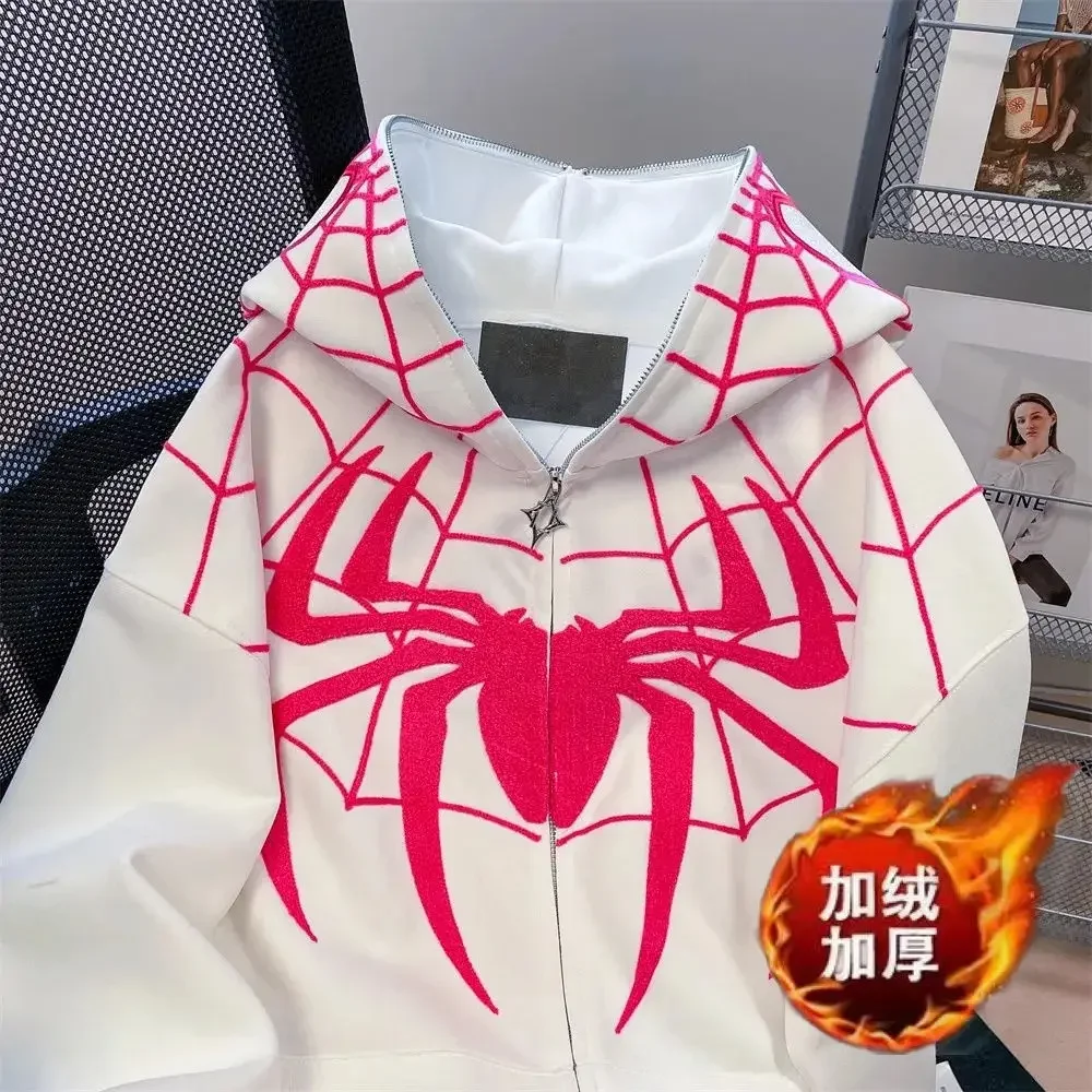 Marvels SpiderMans felpa con cappuccio con cerniera Cardigan con cappuccio autunno inverno rosso uomo donna coppia giacca Casual Streetwear cappotto