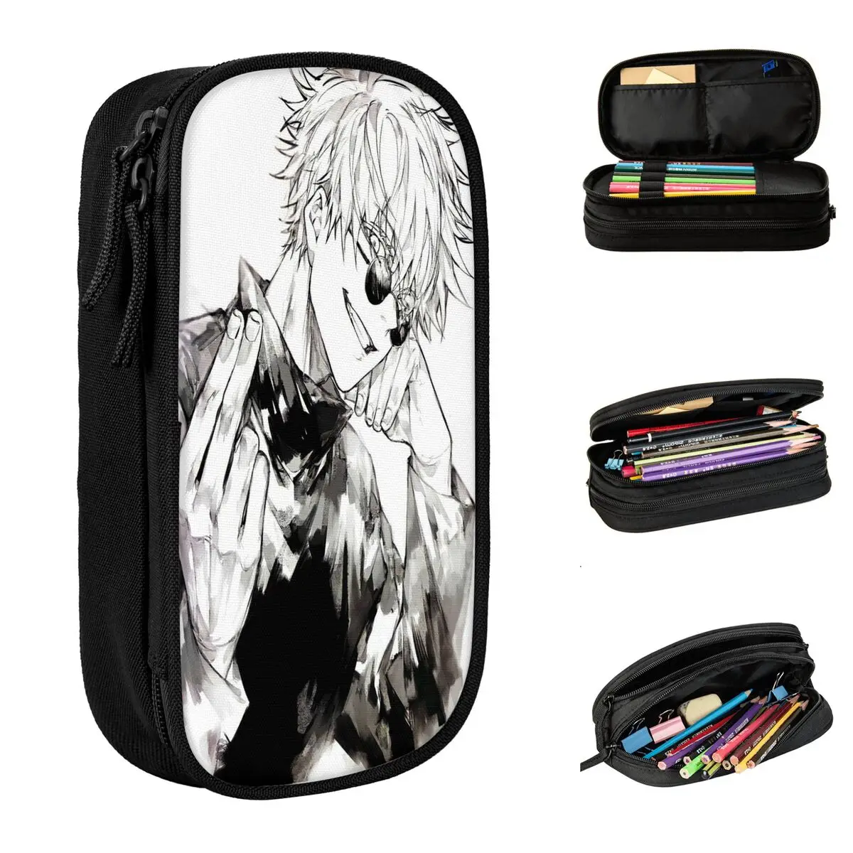 Jujutsu-Trousse à Crayons Manga Kaimple pour Fille et Garçon, Grande Trousse de Rangement Amusante pour Bureau et Cosmétique