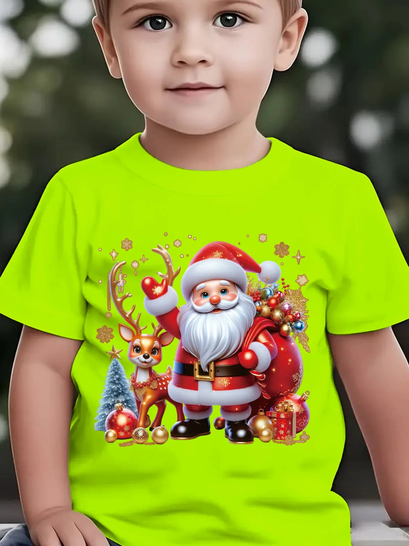 CHRISTMAS Christmas Summer Children's Fashion T-shirt 
