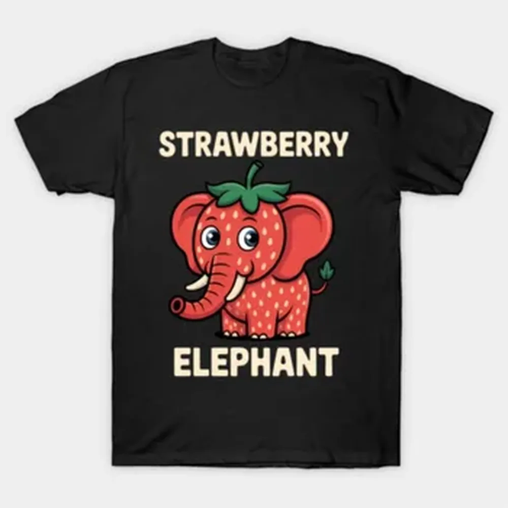 Italian Brainrot Meme Kids Boys Strawberry Elephant T-shirt For Men Women 100% Cotton T Shirts 3XS-3XL Tops J130