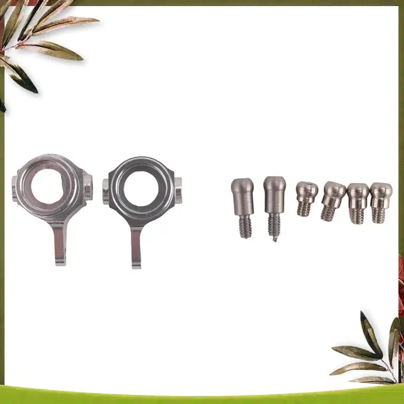 ABOU-1Set Set di piastre ammortizzatori per braccio oscillante con tazza dello sterzo in metallo per Wltoys P929 P939 K969 K979 K989 K999 1/28 RC Car, Argento e 2X