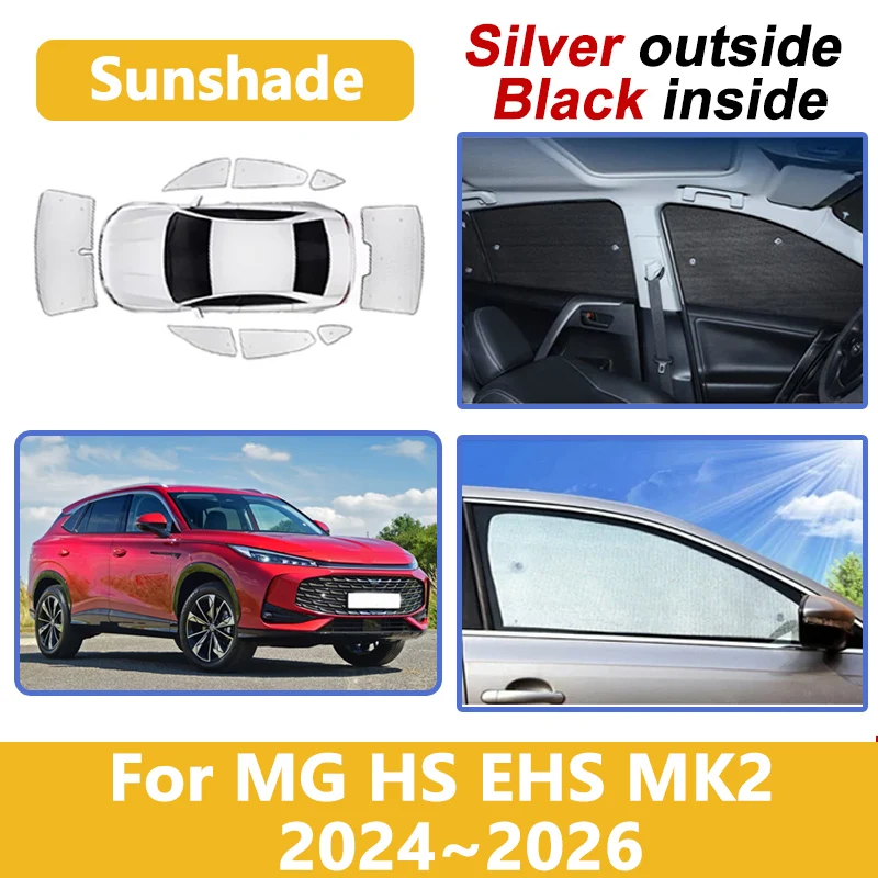 

For MG HS 2025 EHS MK2 2024~2026 Car Sunshade Drop Temperature UV Protection Side Auto Sun Visor Windshield Cover Accessories
