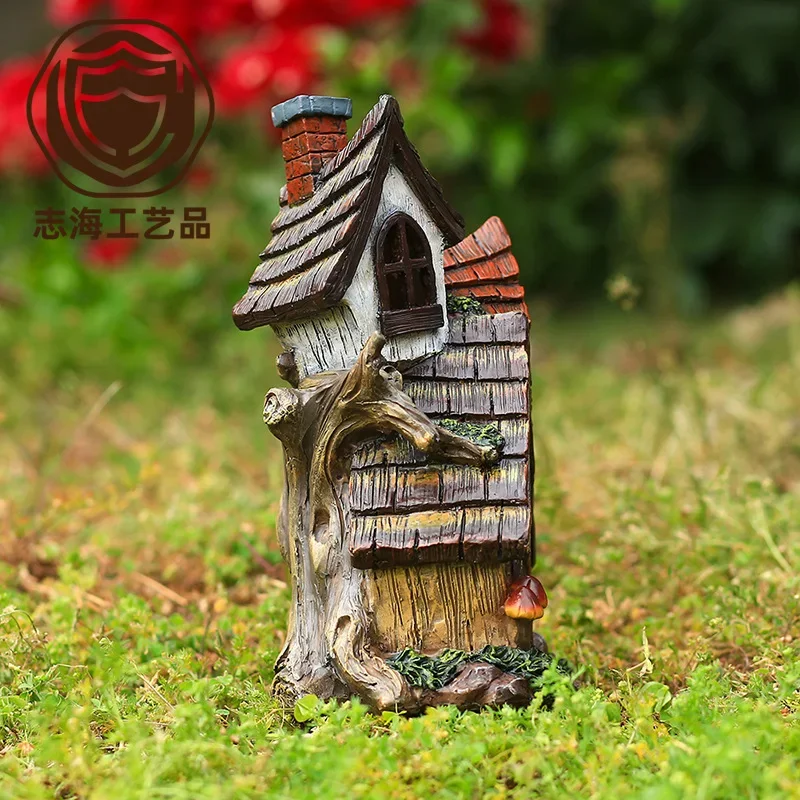 Double story cottage decorations, outdoor garden decorations, housewarming gifts, resin crafts