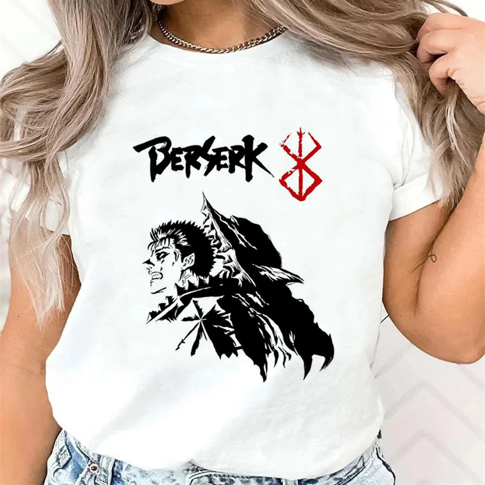 Berserk tshirt girl harajuku  Psychedelic korean clothes graphic top tees Classic University hip hop Pastel Vintage Gothic