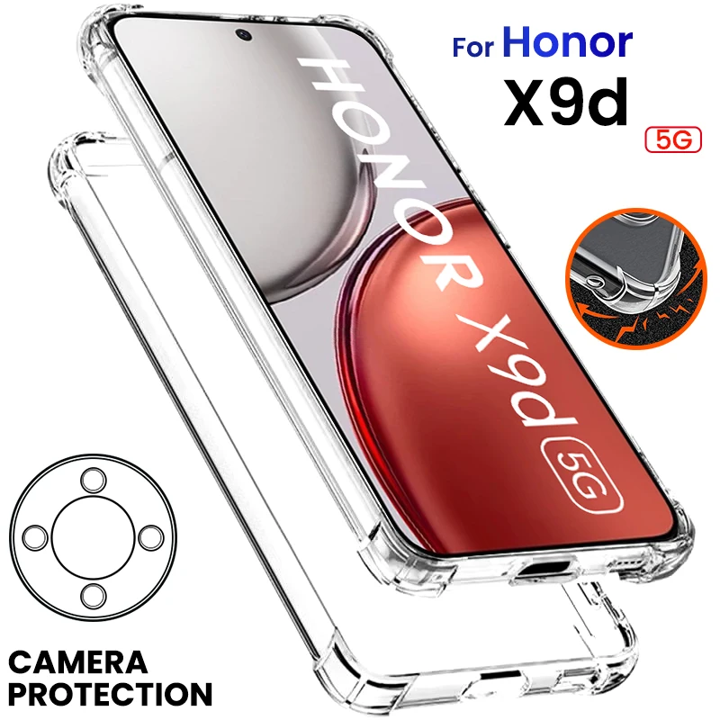 حافظة شفافة لهاتف Honor X9d 5G مضادة للاصفرار ومضادة للصدمات وسائد هوائية من البولي يوريثان الحراري غطاء ناعم Honer Honar X9d X 9d 9 d HonorX9d X9 d 2025 #1