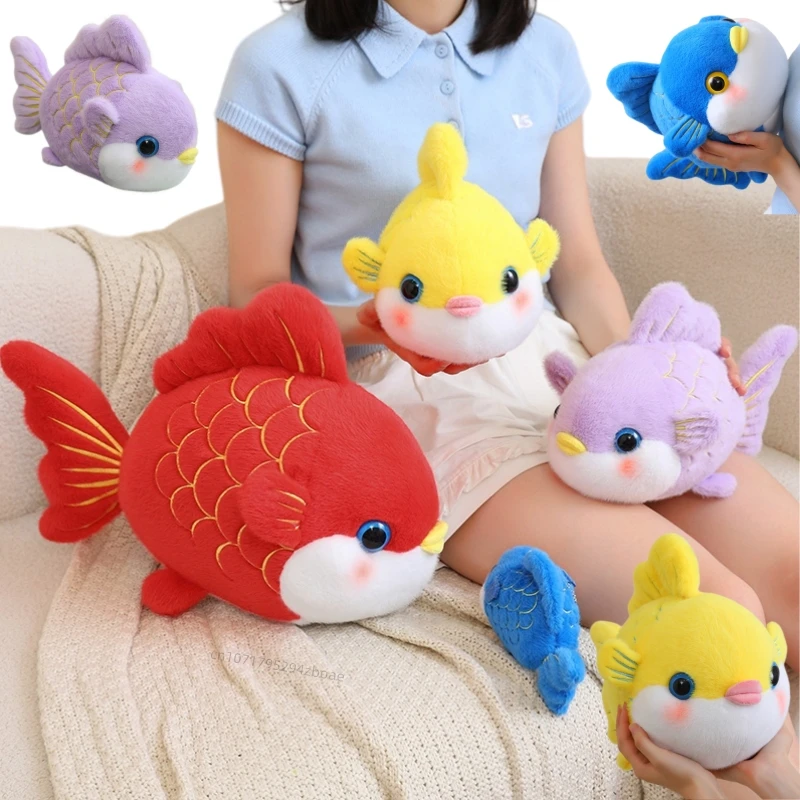 15-42cm Cute Colorful Goldfish Plush Doll Pillow Red Blue Yellow Fish Animal Stuffed Toy Home Decor Bag Pendant Gift For Girls