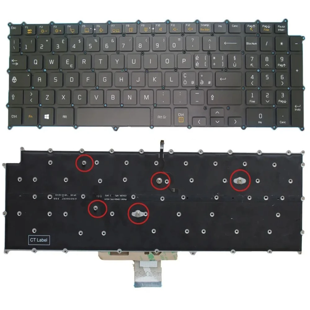 

XIN-IT Италия Клавиатура ноутбука с подсветкой для LG 17Z90N 17Z90N-V 17Z90N-N 17Z90N-R