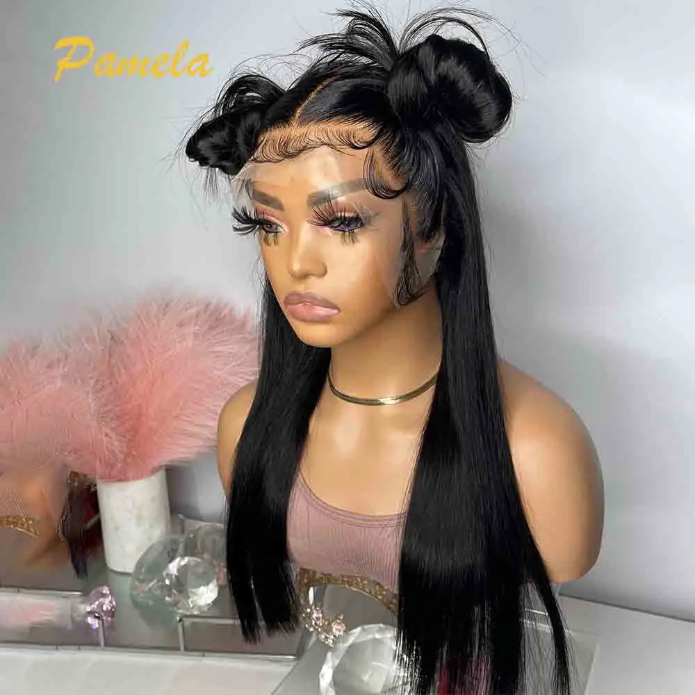 400 Density 13X6 HD Lace Frontal Wig Bone Straight Lace Front Human Hair Wigs Double Drawn Glueless Wigs Human Hair Ready To Go
