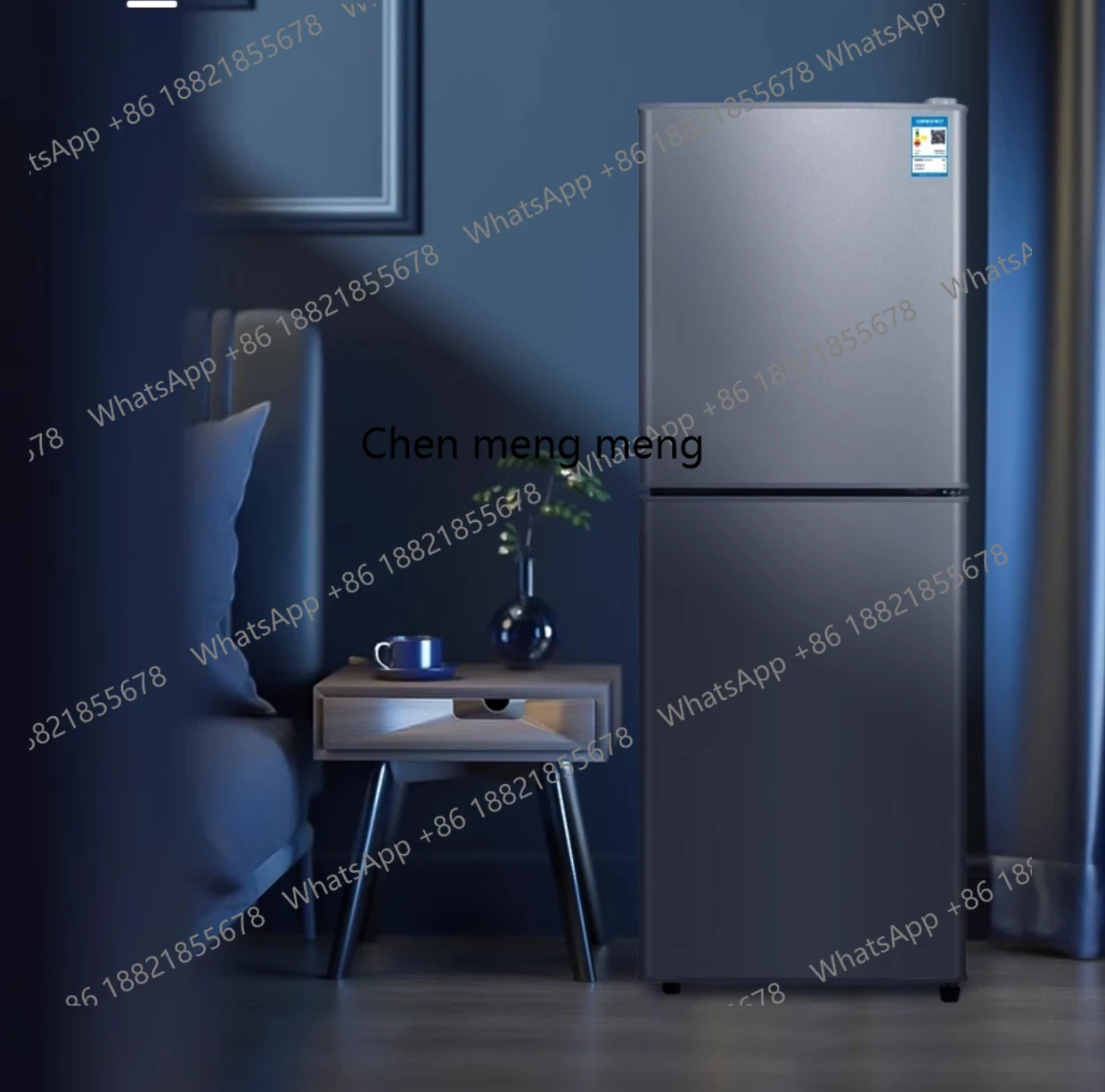 Household small rental room Dormitory rental room Energy saving and power saving Double door refrigerator