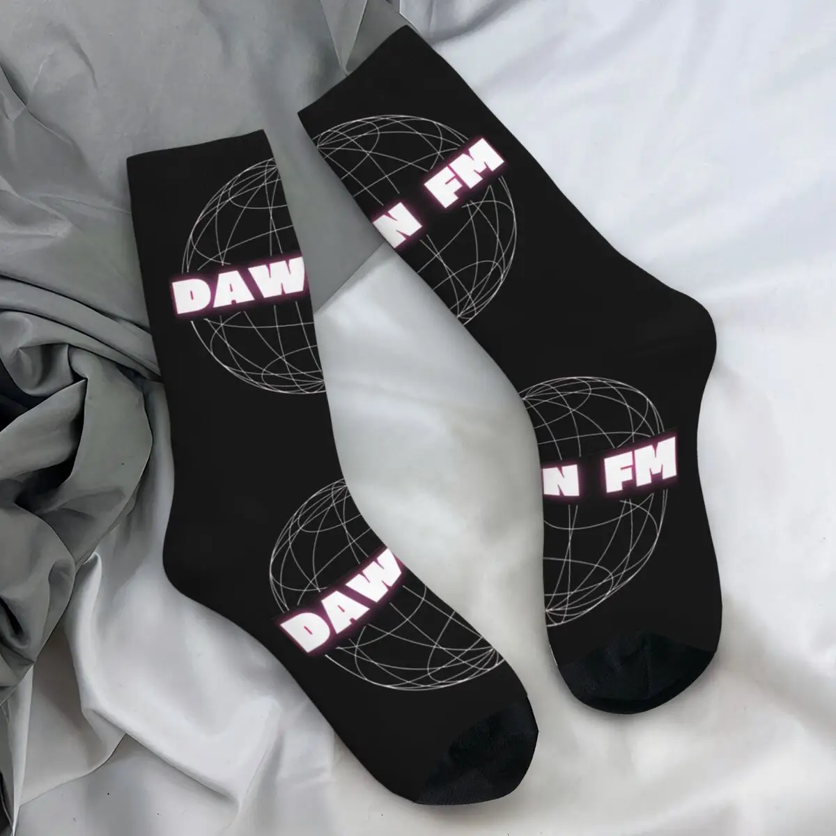 The Weeknd Blinding Lights Dawn FM Stockings Unisex Men Socks Comfortable Funny Socks Winter Cycling Anti Sweat Printed Socks