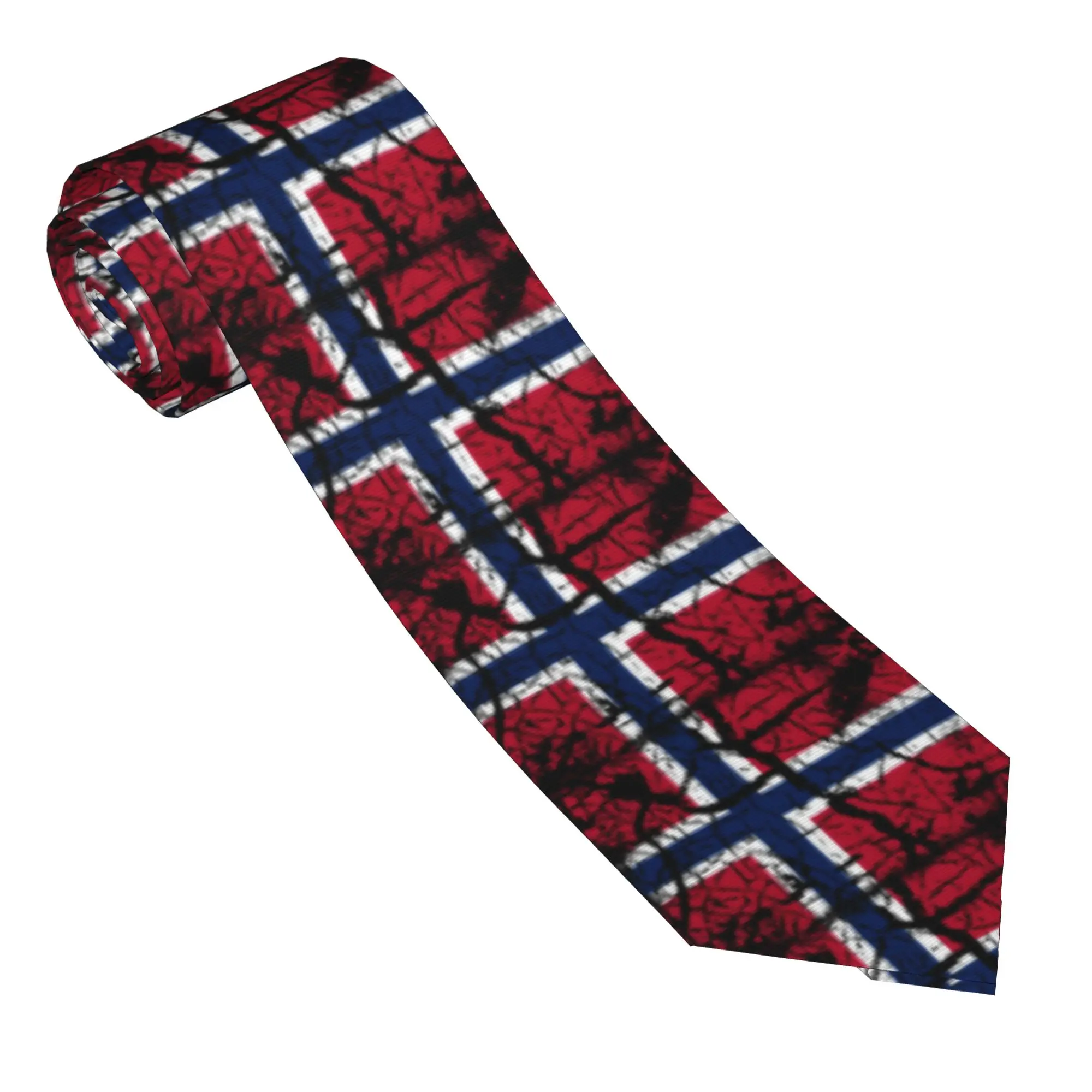 Men's Tie Norway flag Neck Ties  Cute Funny Collar Tie Graphic Wedding Quality Necktie Accessories