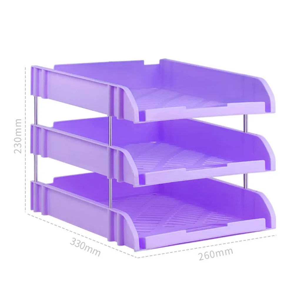New PP File Rack A4 Stackable Office File Box Three-layer All-purpose File Tray Office