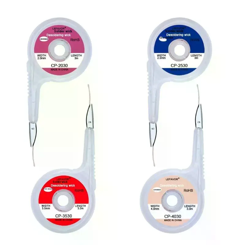 Alat Kabel Kawat Desoldering yang Kuat untuk Menghilangkan Solder, Kemasan Tunggal, Lebar Berbeda, Panjang 3m