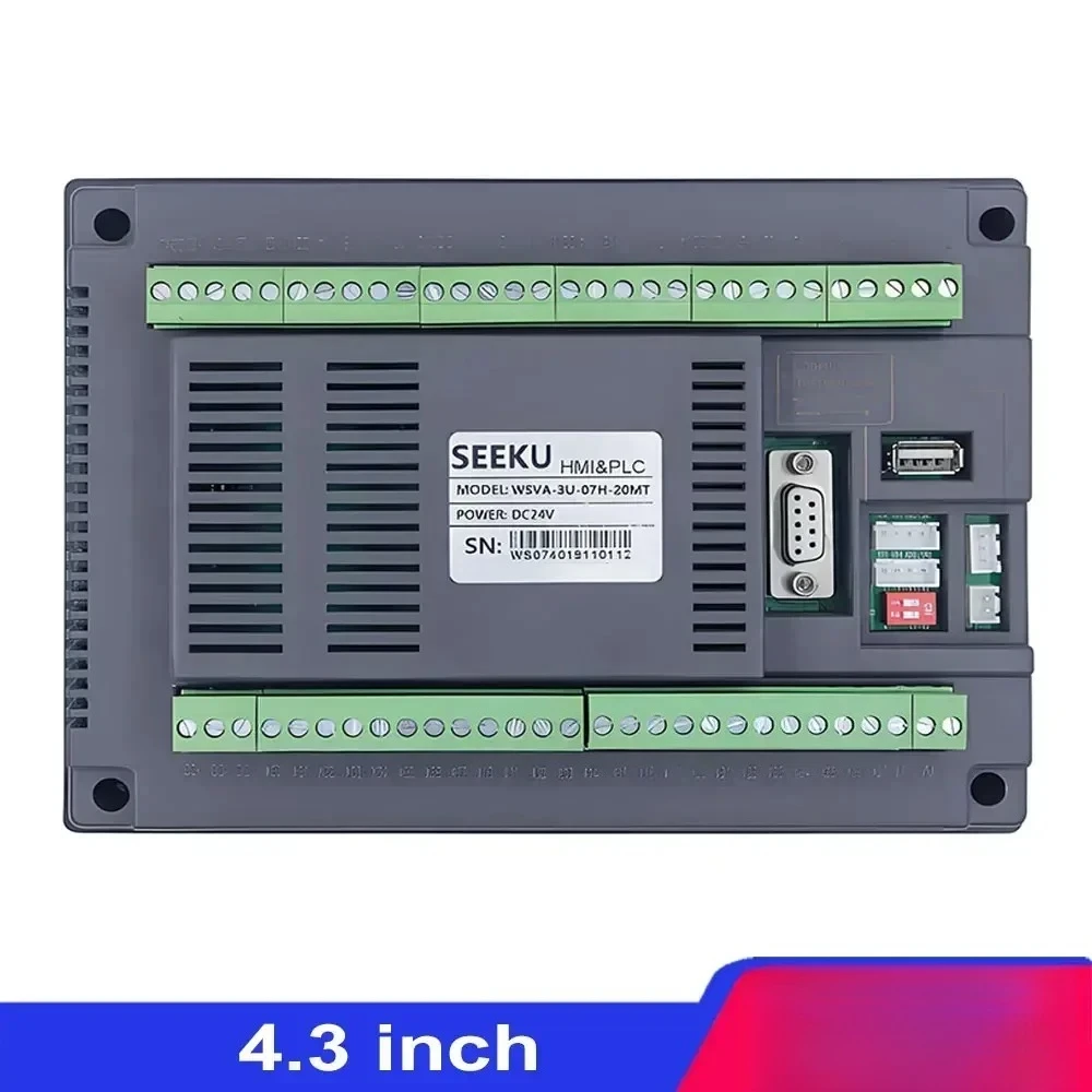 4.3 Inch HMI for FX3U PLC All in One Integrated PLC HMI Combo with RS458 Communication Support for GX Developer GX