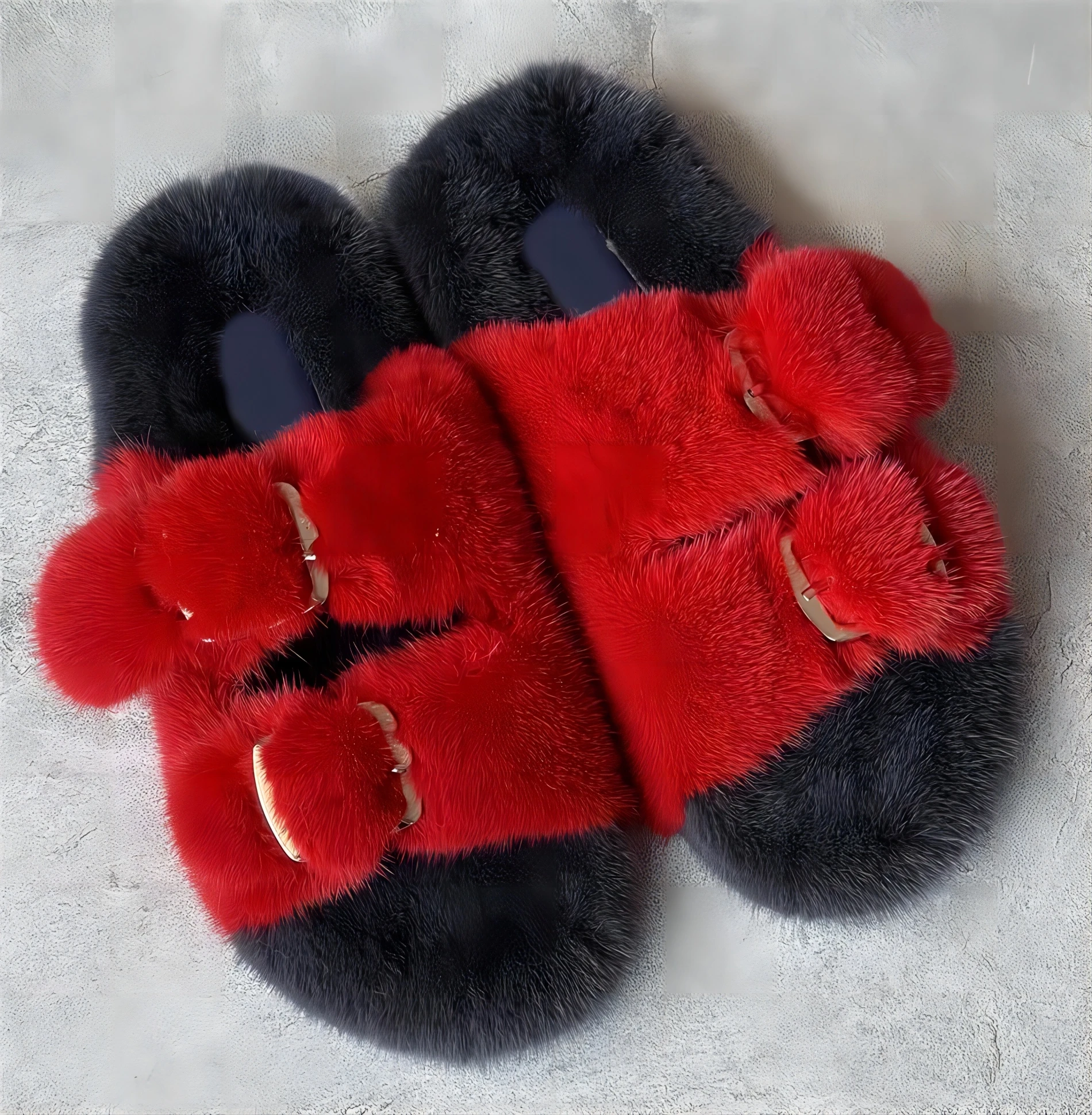 Pantofole di pelliccia donna sandali di peluche invernali di lusso Slip On Platform Slides femminile suola spessa Designer scarpe da casa in vero visone