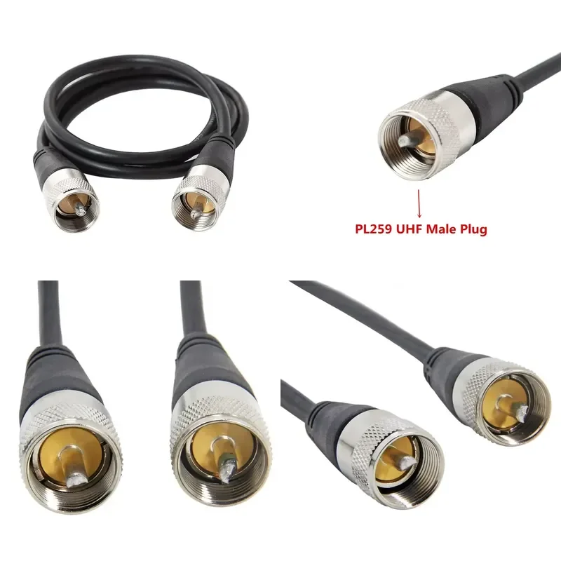 RG58 coaxial cable UHF male to male PL259 connector, custom length ROHS compliance cable, manufacturer