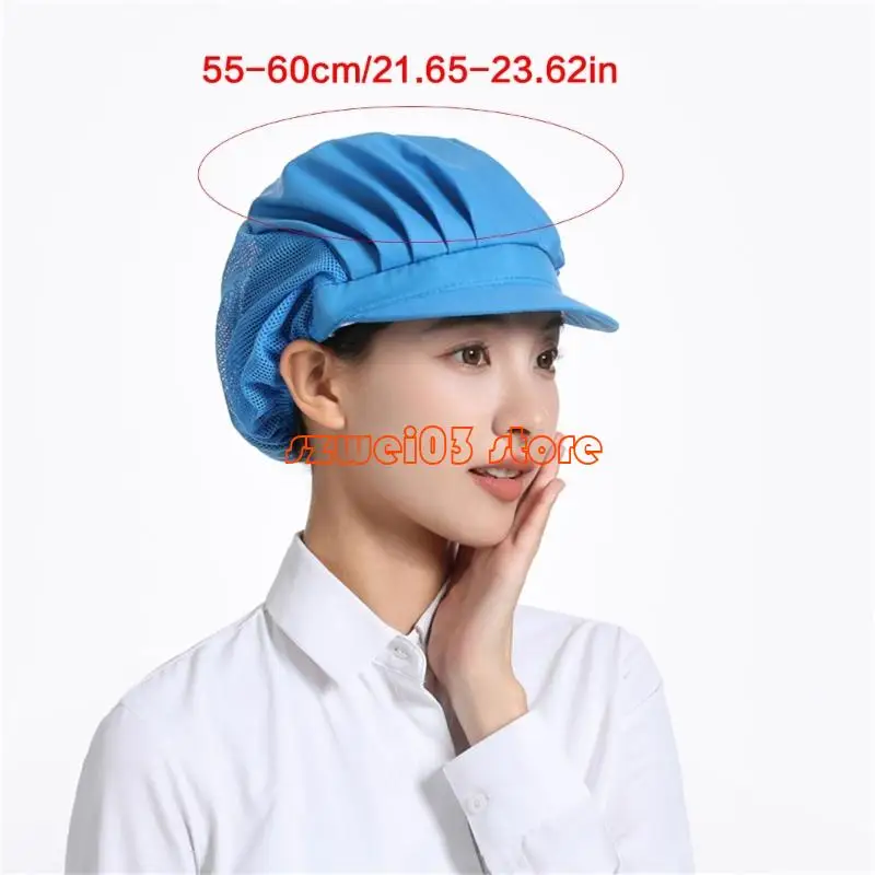 Mũ bảo hộ chuyên nghiệp D46C có dây thun và lưới buộc tóc cho nhân viên nấu ăn