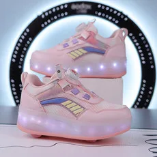 

Two Wheels Children's Led Light Roller Skate Shoes For Kids Boys Girls Glowing Sports Luminous Sneakers Skateboard USB Charging