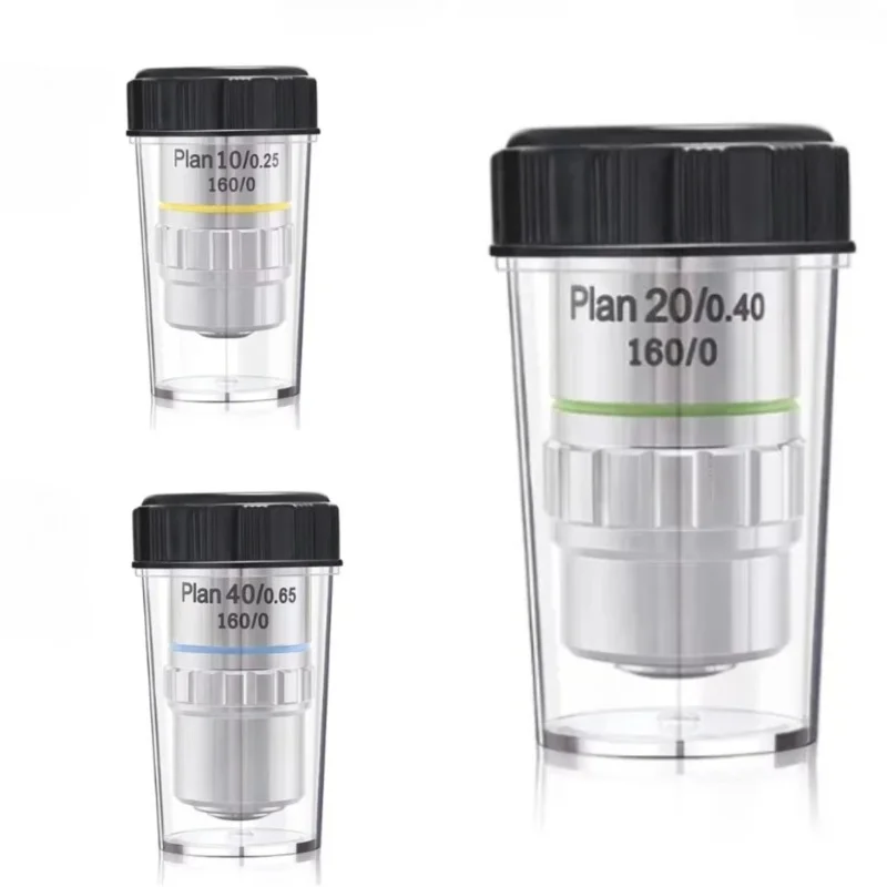 195 Flat Field Achromatic Telephoto Objective PLAN 10X/20X/40X Vickers Microhardness Tester Specialized Microscope Lens