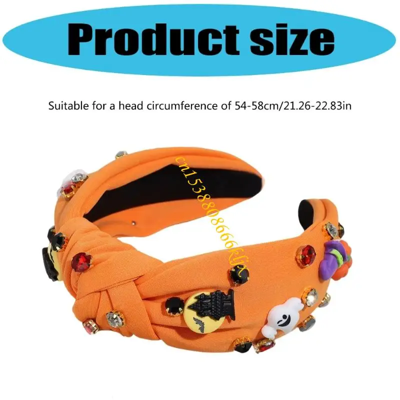 Halloween Head Accessory With Pumpkin Witch Bat Comfortable Cloth Craft 066C