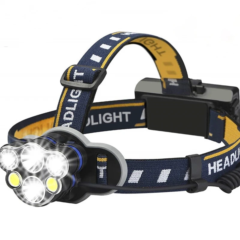 

Rechargeable Head Light Lamp, 1800Mah 10W High-Power 7LED Searchlight, IPX5 Waterproof For Running/Fishing/Outdoor