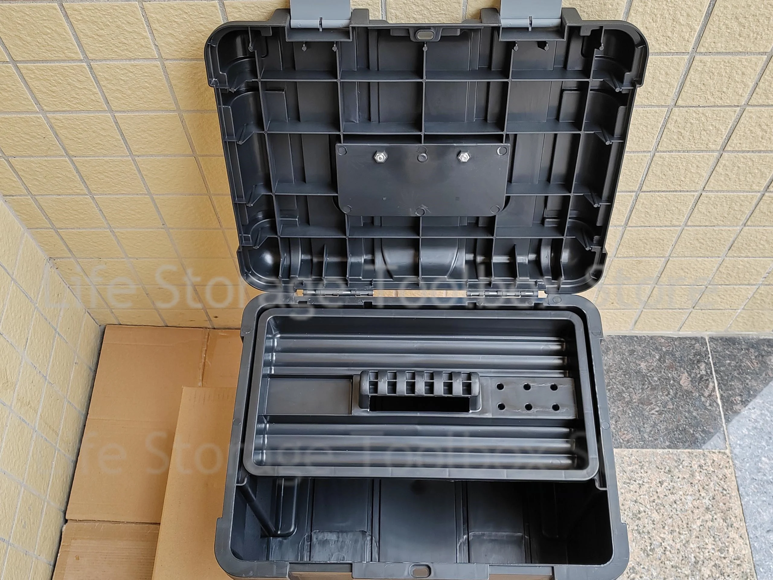 Imagem -06 - Grande Caixa de Ferramentas Impermeável Shockproof Hard Case Vazio Duplo Camadas Toolbox Eletricista Drill Organizer