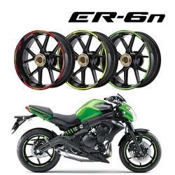 For Kawasaki ER-6N ER6N ER 6N 17 Inch Motorcycle Tire stickers Reflective Wheel Rim Hub Stripe Decals Motor Cycle Accessories