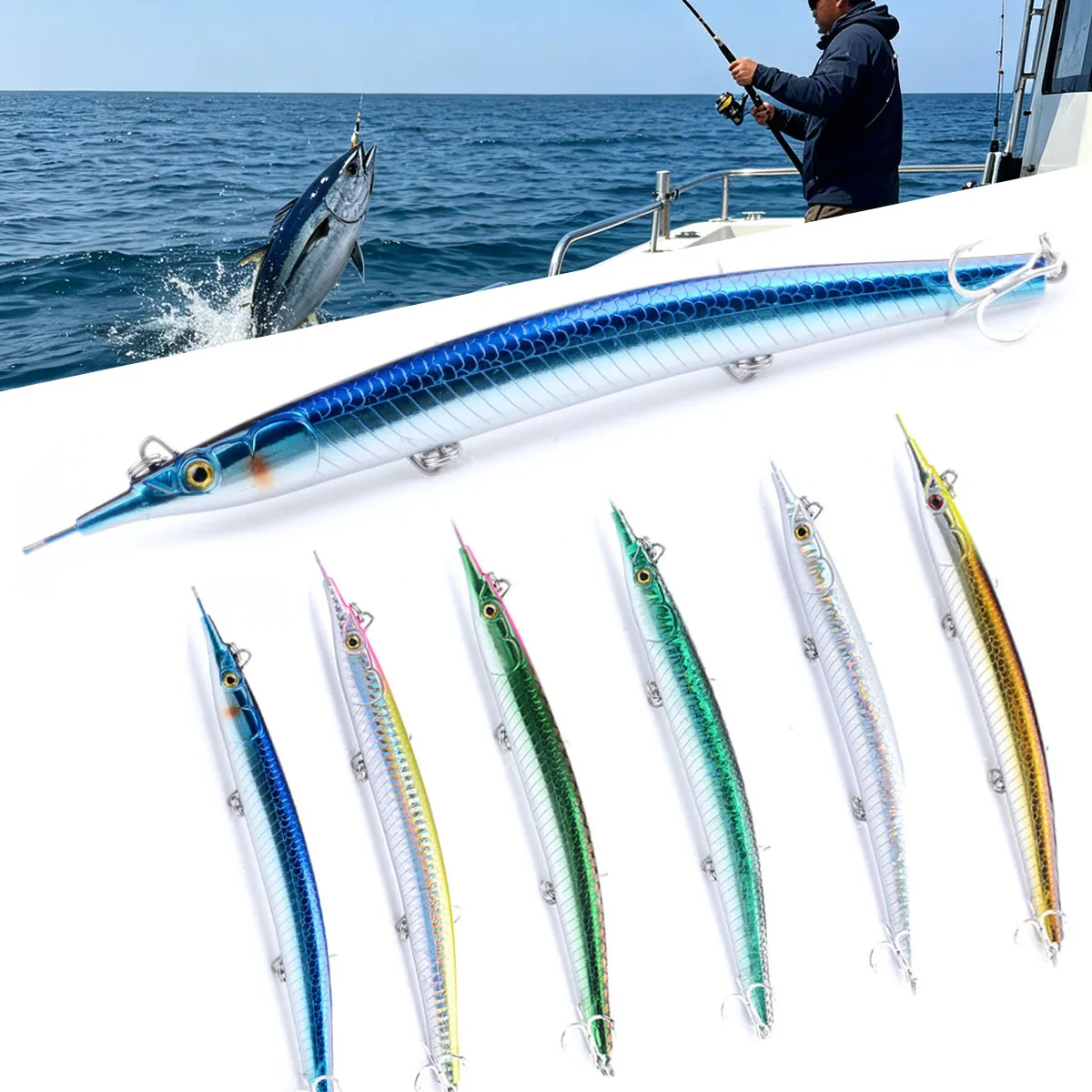 63g Sinkender Pencil-Köder, Weitwurf-Salzwasser-Hardbait für GT-Thunfisch-Angeln, Offshore-Bootsangeln und Meeresfischerei