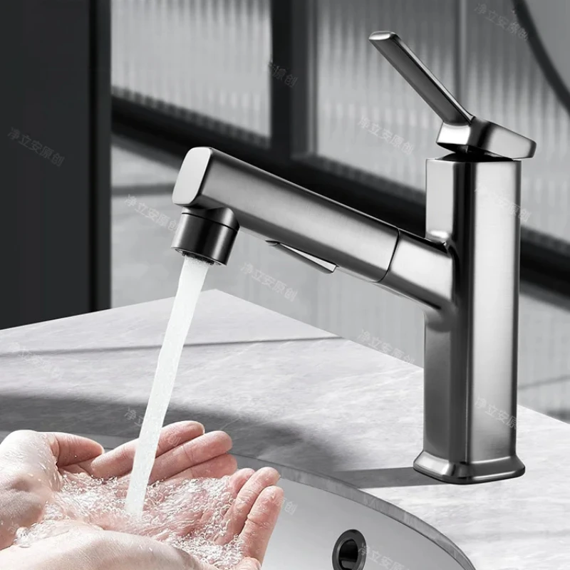 Swivel Washbasin Faucet White Hot and Cold Bathroom Sink Tap Ideal for Hand Wash Stations Compact and Functional Design