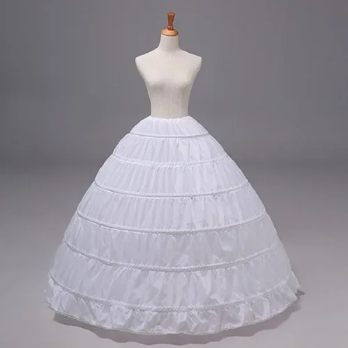 Imagen 2 del producto 2025 nuevo 6 crinolina de aro negro blanco enagua larga de boda vestido de baile enagua falda media resbalones accesorios de boda
