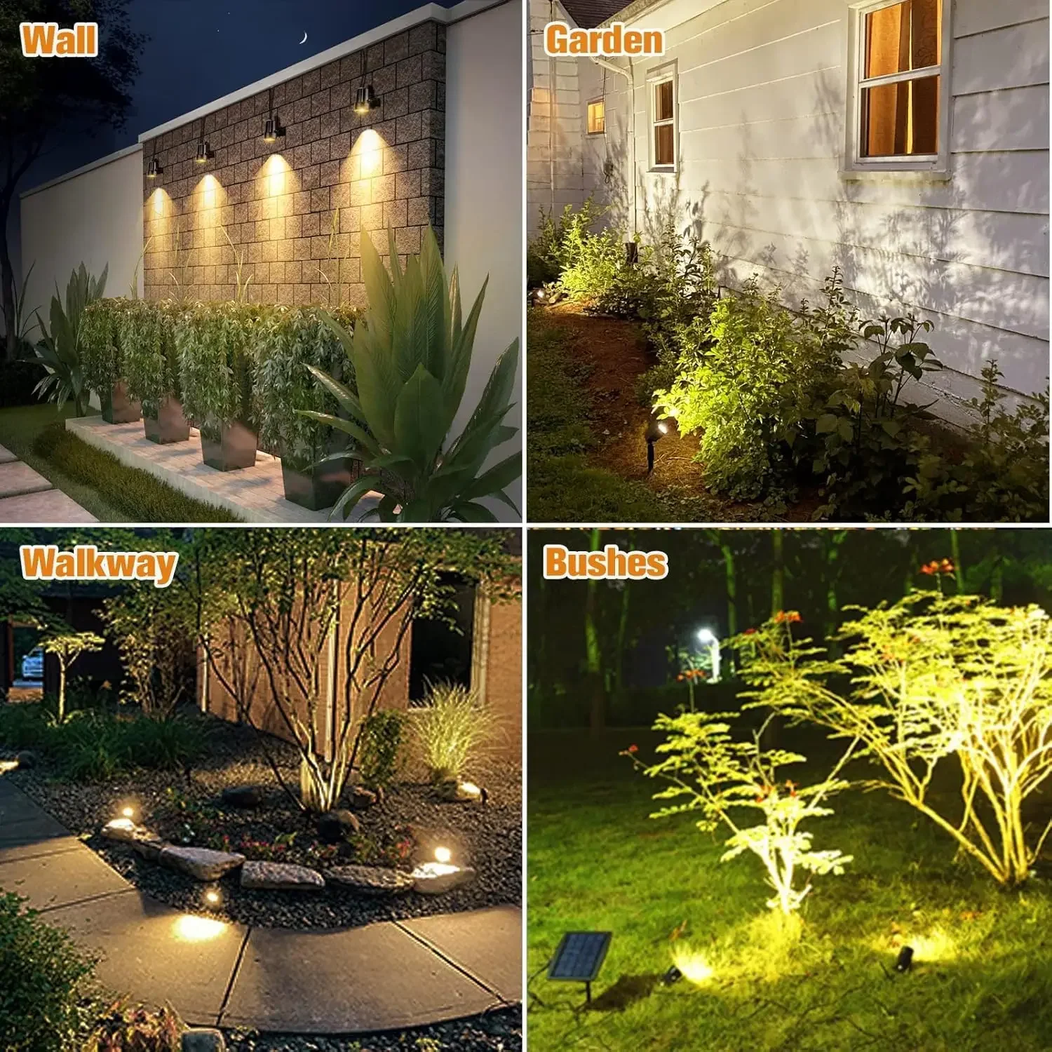 Lighting RGB Spotlights Waterproof 4-in-1 Tree Lights for Patio, Pathway, Yard, Garden, Holiday Decoration (Multicolor)