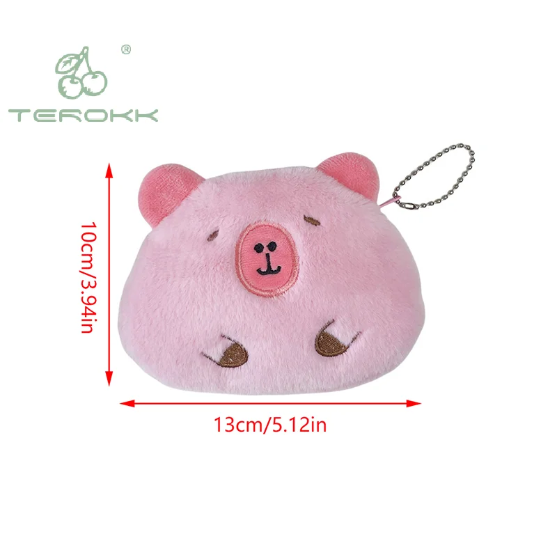 Creative Capybara Plush Coin Purse Fashion Kawaii Mini Storage Bag Keychain Cartoon Bags Pendant Decoration Gifts image 6