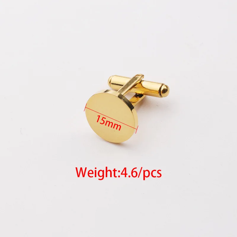 10Pcs/Lot High Quality Stainless Steel Mirror Polish Round Square Cufflinks For DIY Fashion Jewelry Making Accessories Wholesale