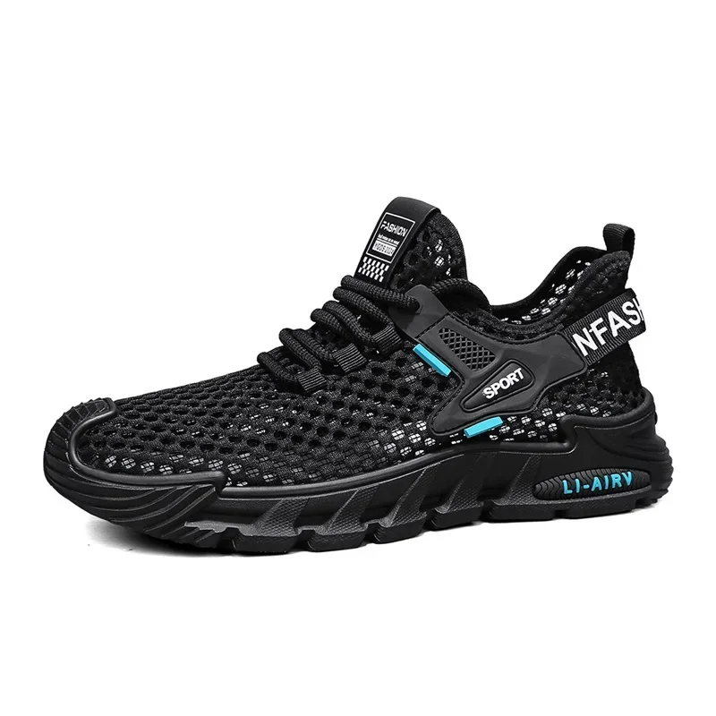 

Mesh breathable and comfortable men's shoes, lightweight sports shoes with toe caps, men's motorcycle shoes