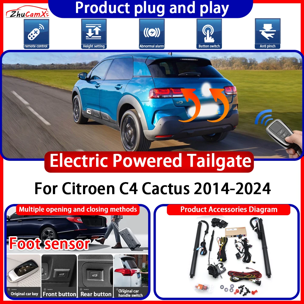 ZhuCamX Electric OEM Powered Tailgate for Citroen C4 Cactus 2014-2024 System Anti Pinch Smart Intelligent Control Gate Lift Kit