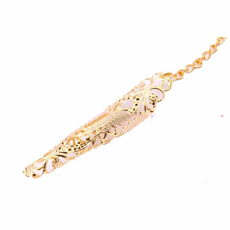 Songyuexia Bauchtanz Fingernai Wrap Abdeckung Indien Dance Roten Nagel Wrap Goldene Lange Nägel Dance Jacke Bauchtanz Fingernai Abdeckung