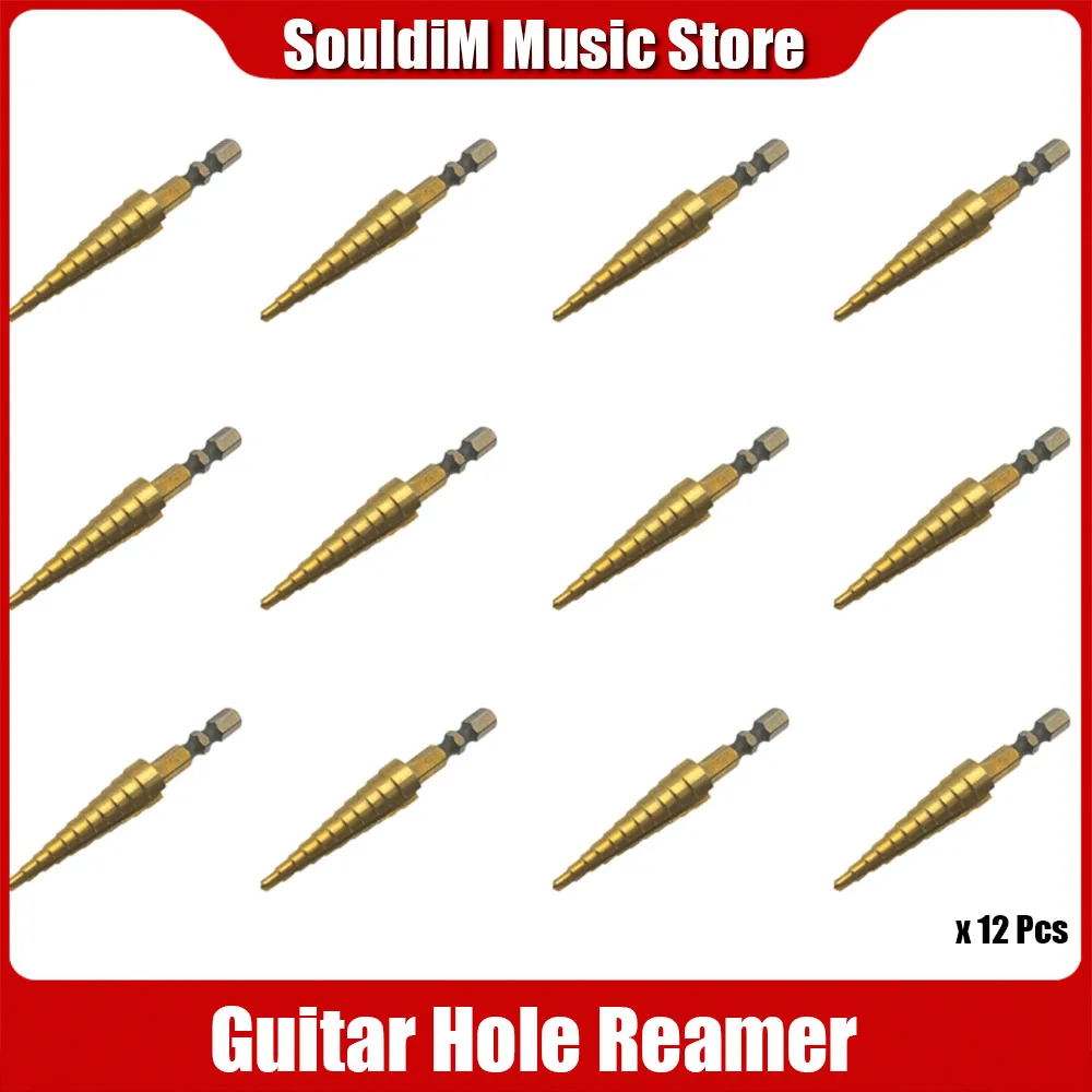 

6Pair Durable Steel Tuning Peg Machine Head Hole Reamer Tapered Guitar Pickup Woodworker DIY 12mm13mm Pickup Luthier Tool