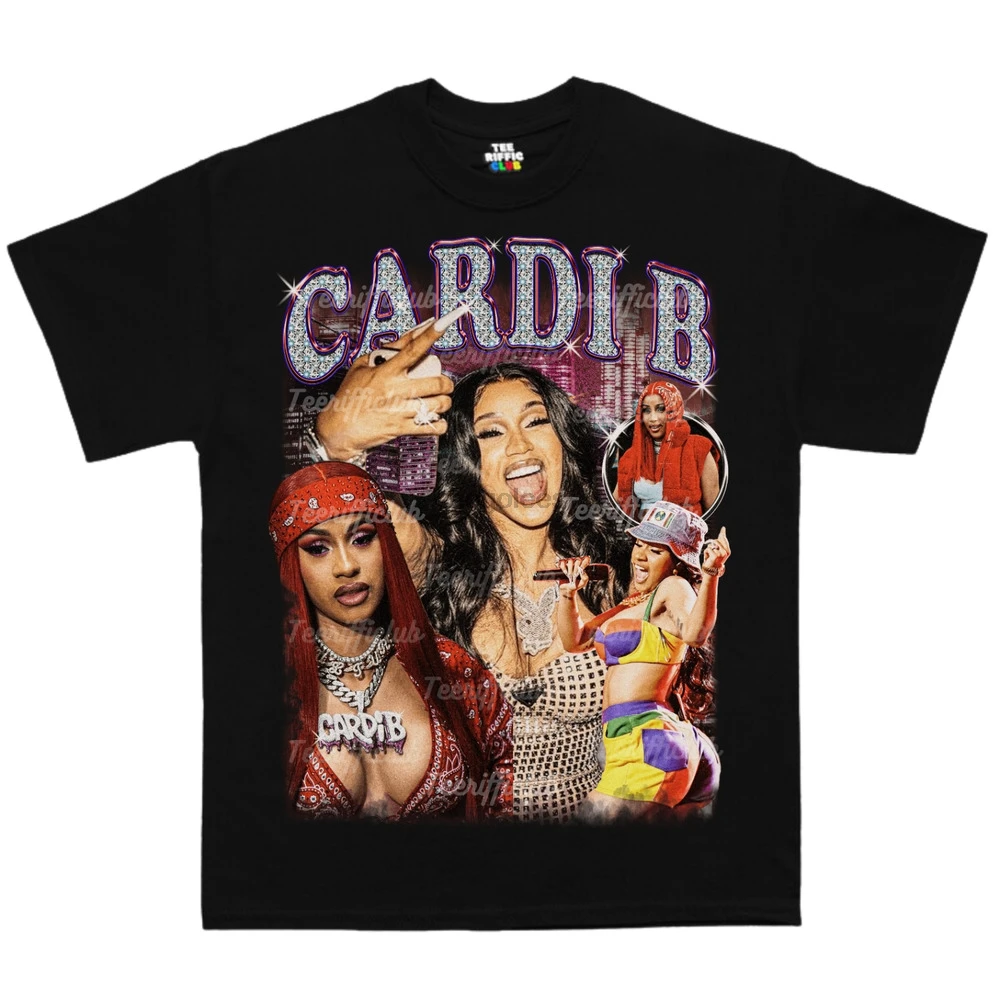 Cardi B T-Shirt Music Hip Hop Rap Shirt Fashion Funny Y2k Retro Shirt Vintage