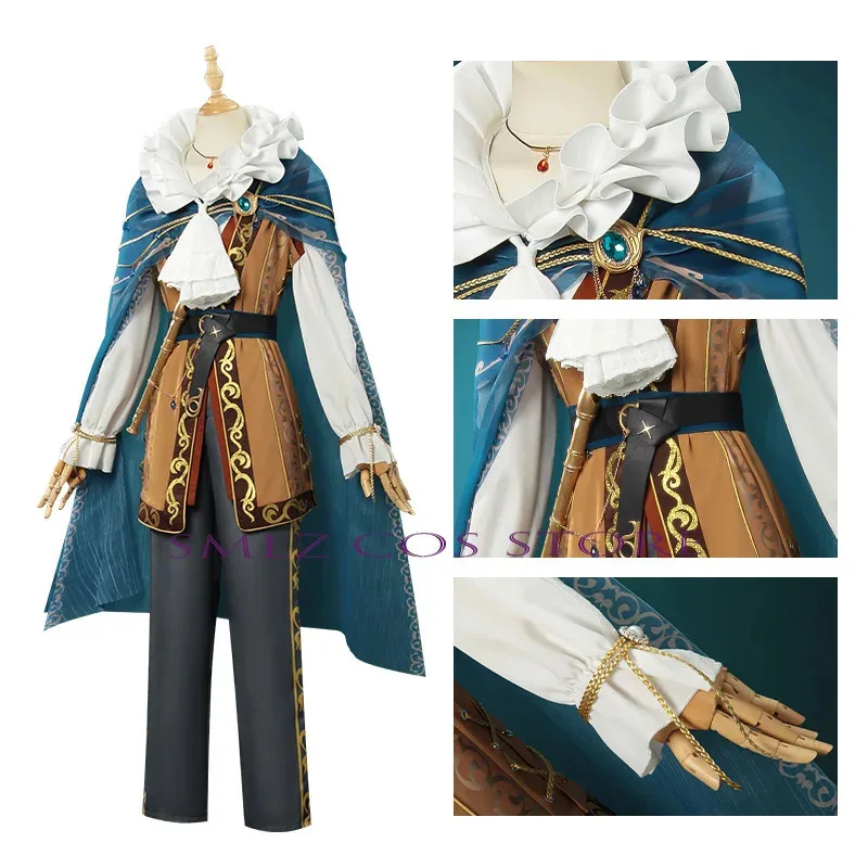 أزياء البروفيسور لوشينو ديروز التأثيرية الهوية على شكل حرف V أزياء رجل الشاعر كوس الموحدة بدلة الهالوين ملابس لعب الأدوار