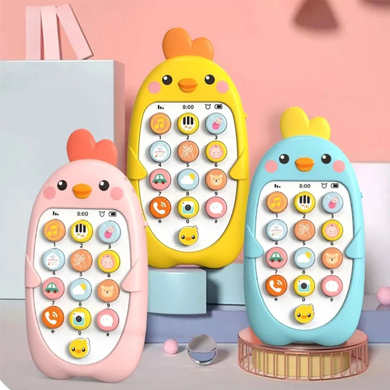 Puzzle bilingue avec lumière et son pour bébé, jouet de téléphone portable, batterie incluse, dessin animé, illumination, éducation précoce